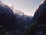 501 Modi Khola Valley From Annapurna Sanctuary Lt.-Col. Jimmy Roberts, an officer in the gurkhas and a very experienced mountaineer, was the first European to penetrate the Annapurna Sanctuary. Its only exit is the Modi Khola, a narrow gorge leading down into the foothills and eventually to the plains of India.